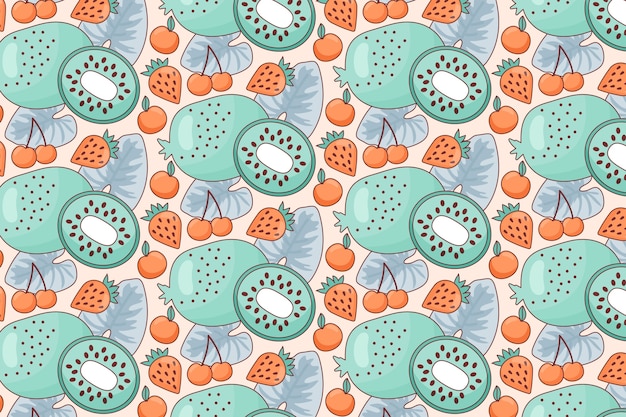 Hand drawn pastel summer pattern design