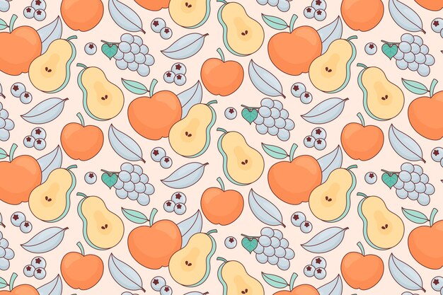 Hand drawn pastel summer pattern design