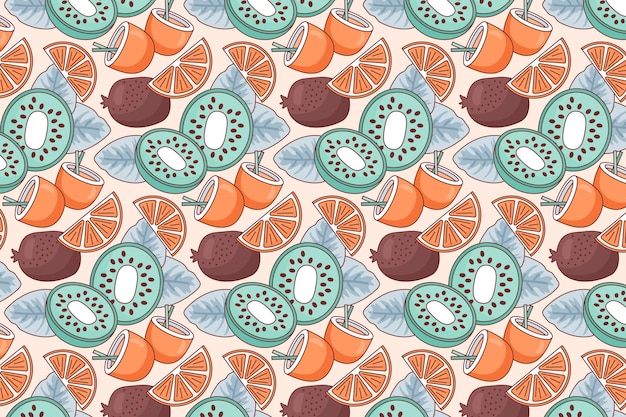 Hand drawn pastel summer pattern design