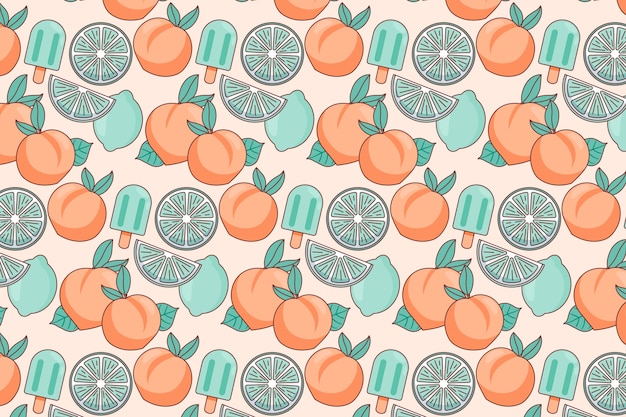 Hand drawn pastel summer pattern design