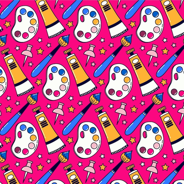 Free vector hand drawn pattern design for back to school season