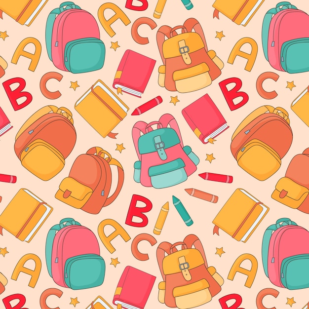 Free vector hand drawn pattern design for back to school season