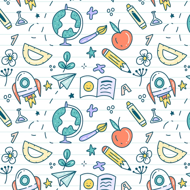 Free vector hand drawn pattern design for back to school season