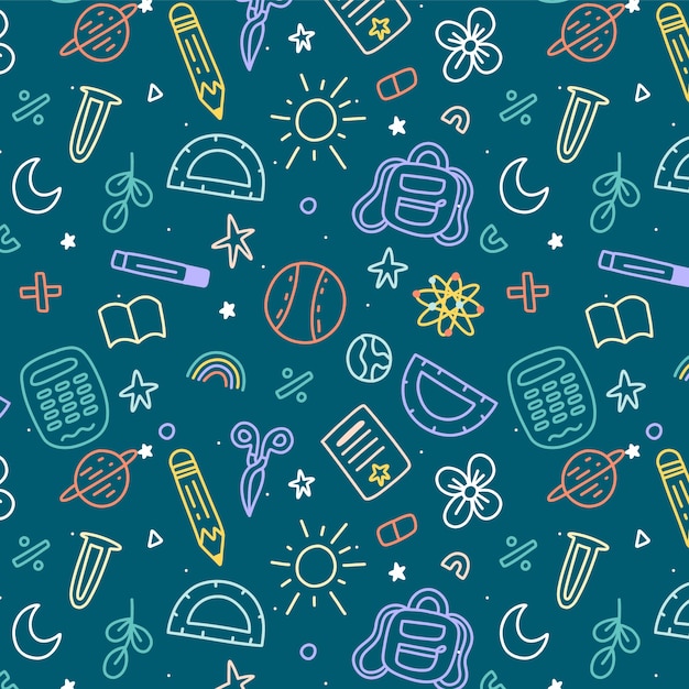 Free vector hand drawn pattern design for back to school season