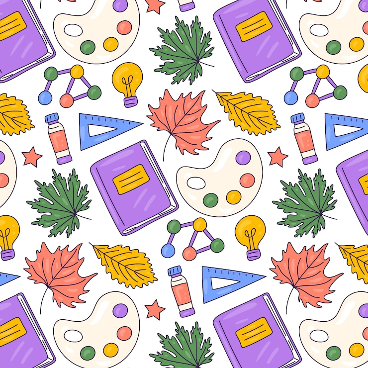 Free Vector hand drawn pattern design for back to school season