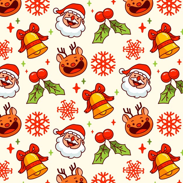 Hand drawn pattern design for christmas season celebration