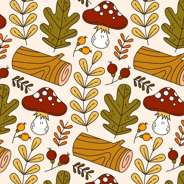 Free vector hand drawn pattern design for fall season celebration