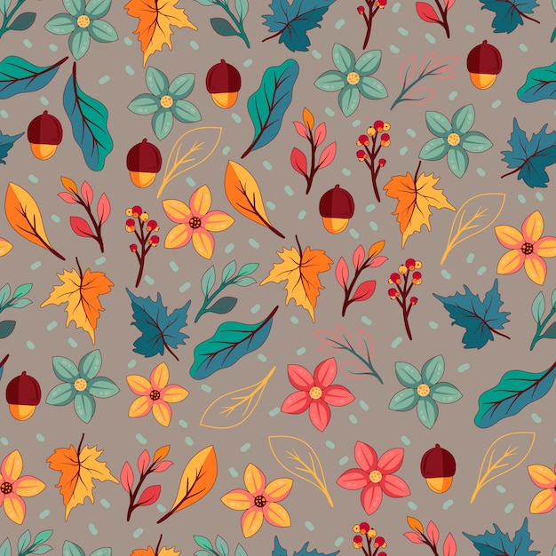 가을 시즌을 위한 손으로 그린 패턴 디자인