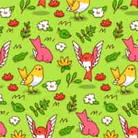 Free vector hand drawn pattern design for spring season celebration