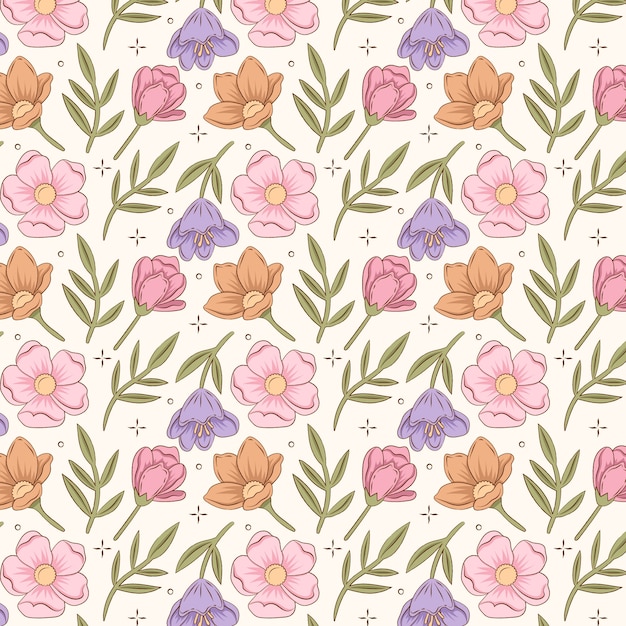 Free vector hand drawn pattern design for springtime season