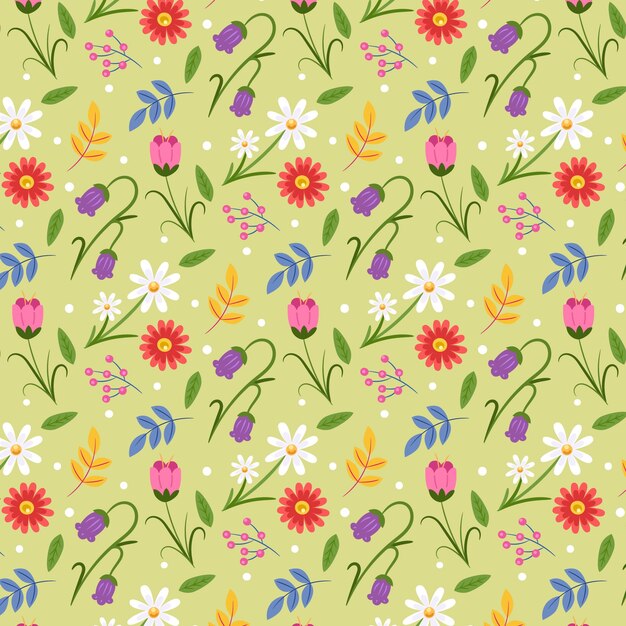 Free vector hand drawn pattern design for springtime season