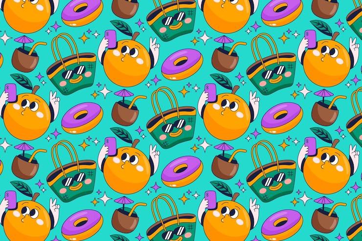 Free Vector hand drawn pattern design for summer season