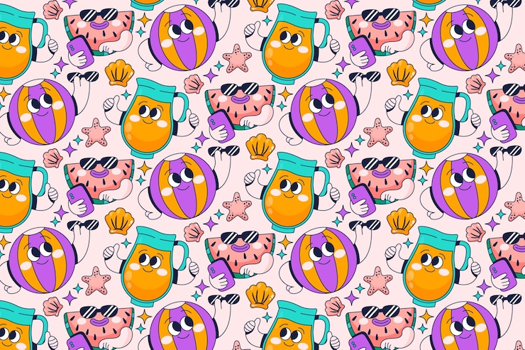 Free Vector hand drawn pattern design for summer season
