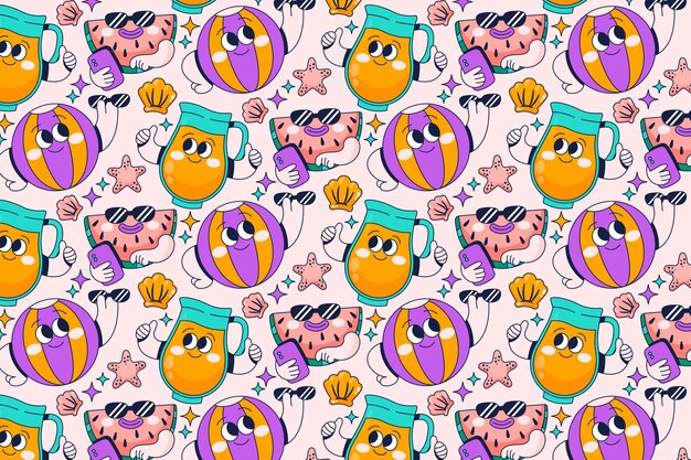 Hand drawn pattern design for summer season