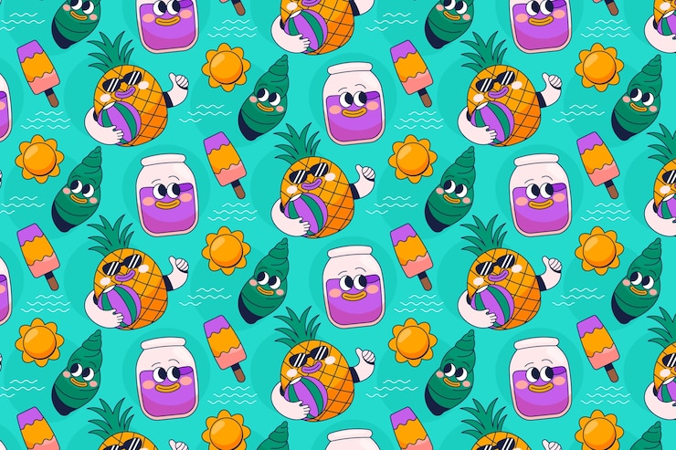 Free Vector hand drawn pattern design for summer season