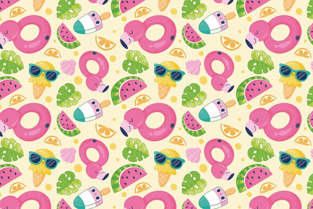 Hand drawn pattern design for summertime