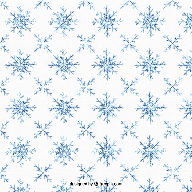 Free vector hand-drawn pattern with ornamental snowflakes