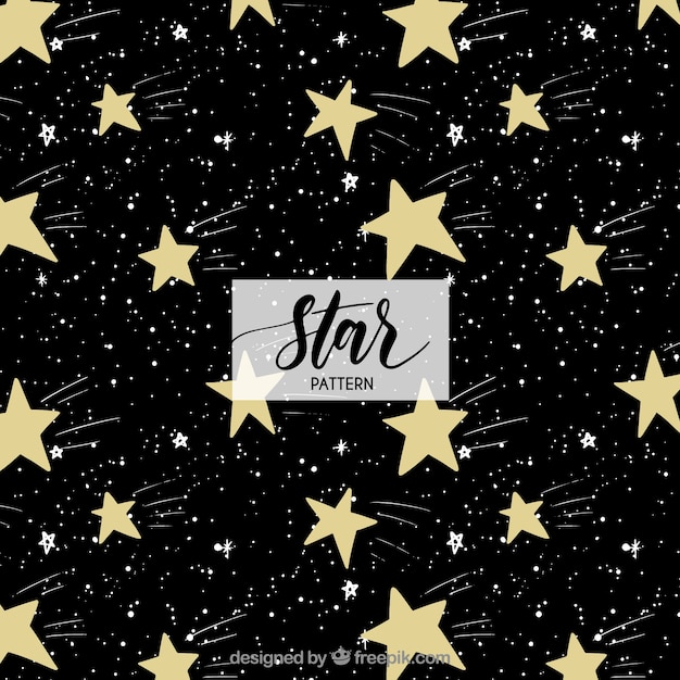 Hand drawn pattern with stars