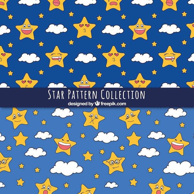 Free vector hand drawn pattern with stars