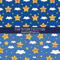 Free vector hand drawn pattern with stars