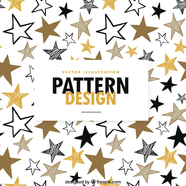 Hand drawn pattern with stars