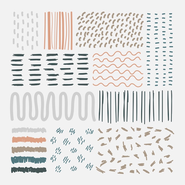 Free vector hand drawn patterned design elements vector set