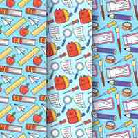 Free vector hand drawn patterns collection for back to school