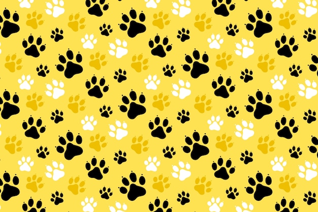 Free vector hand drawn paw  pattern background