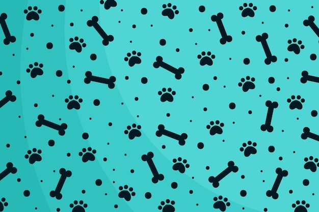 Hand drawn paw prints background