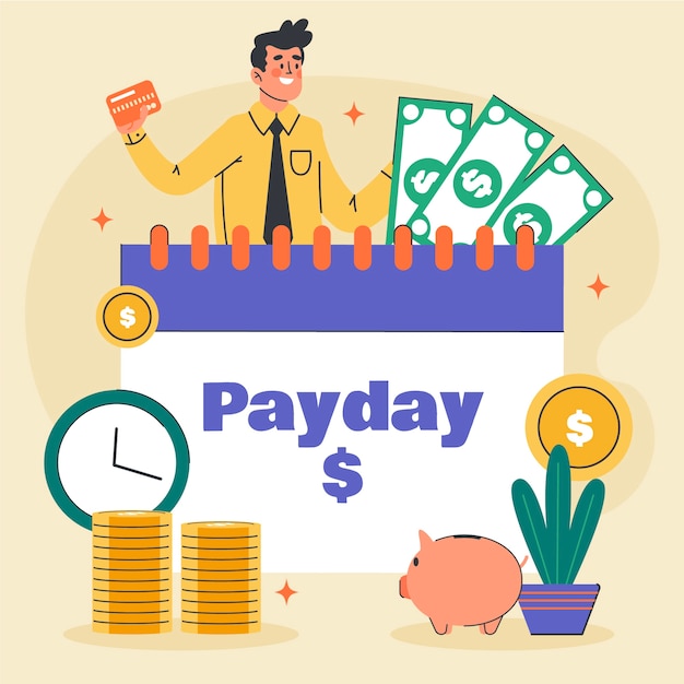 Free vector hand drawn payday  illustration