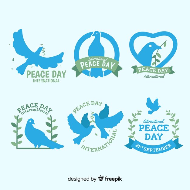 Peace Day Label Collection – Free Vector Download