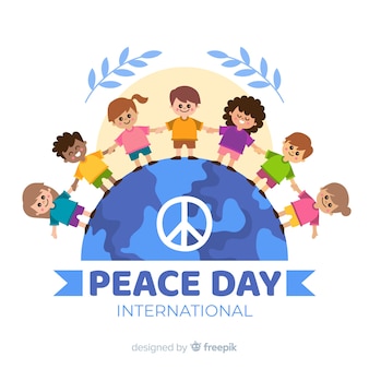아이들과 손으로 그린 평화의 날