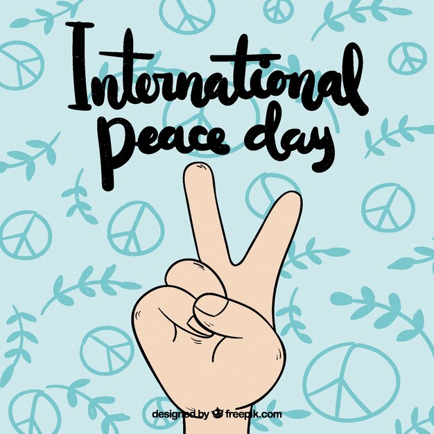 Hand drawn peace fingers