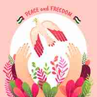 Free vector hand drawn peace and freedom illustration