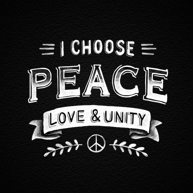 Free vector hand drawn peace and freedom lettering