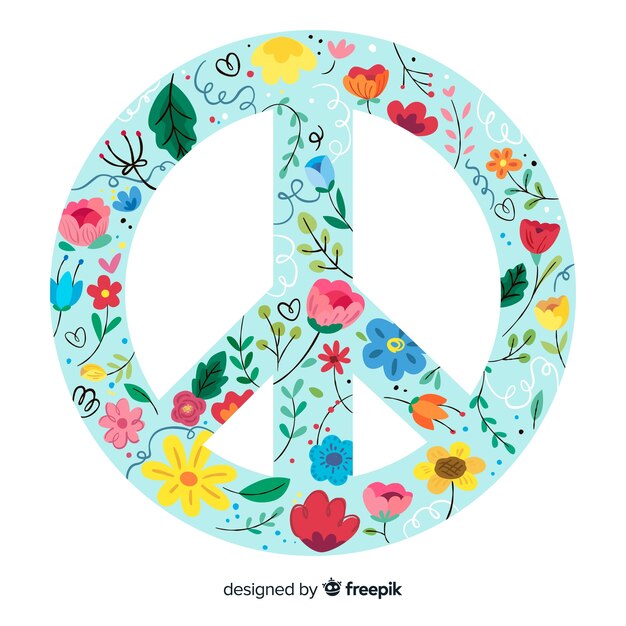 Hand drawn peace sign background