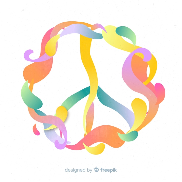 Free Vector hand drawn peace sign background