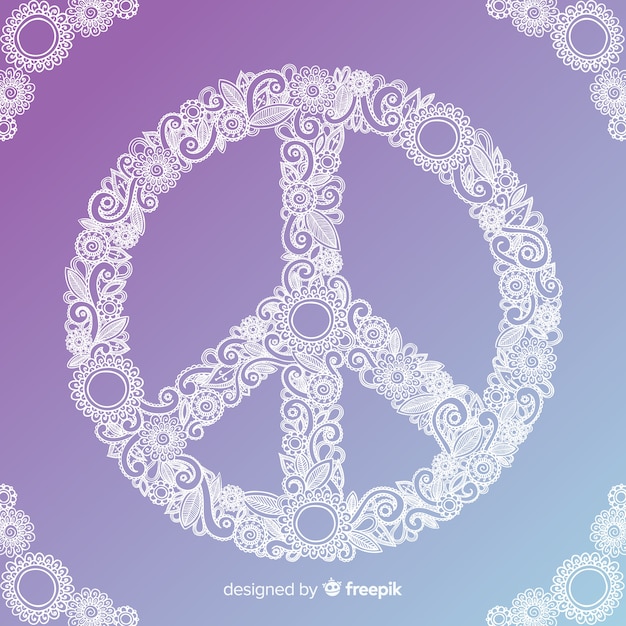 Hand drawn peace sign background