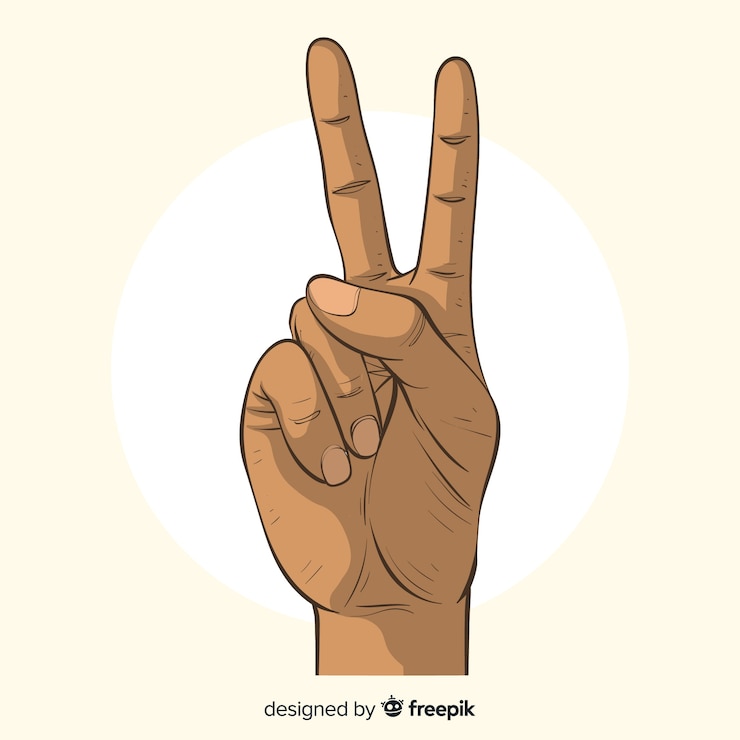 Free Vector hand drawn peace sign hand