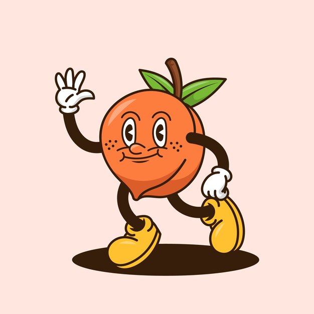 Hand drawn peach cartoon illustration