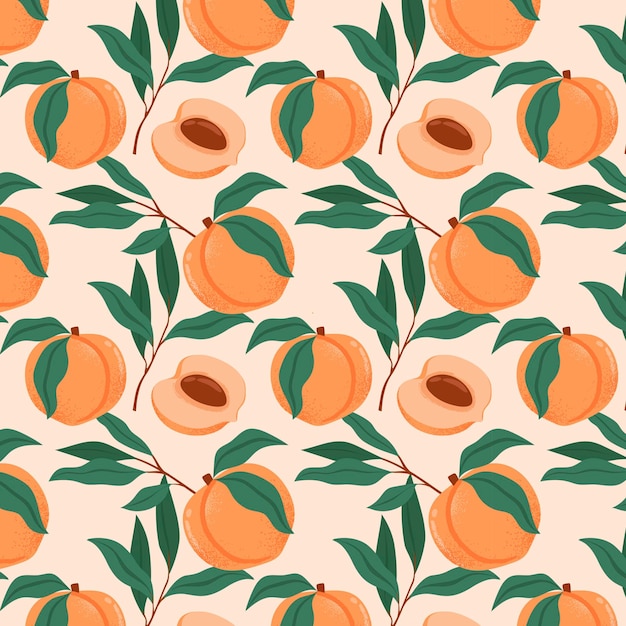 Free vector hand drawn peach pattern design