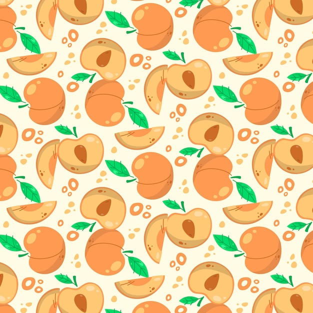 Hand drawn peach pattern design