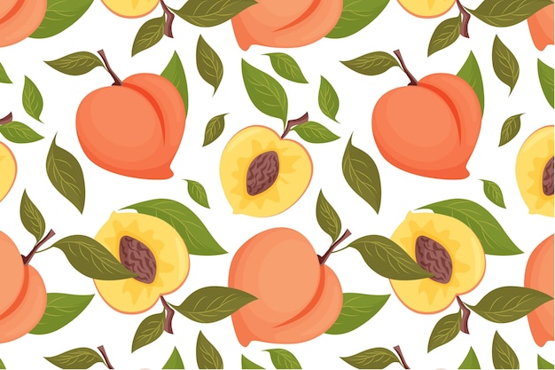 Free vector hand drawn peach pattern design