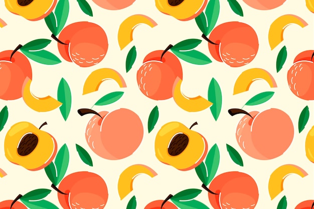 Free vector hand drawn peach pattern design