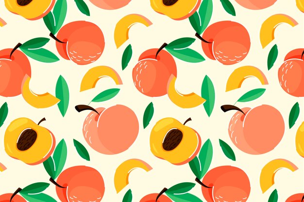 Hand drawn peach pattern design