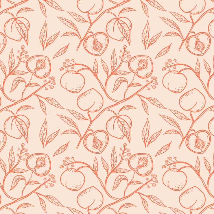 Free Vector hand drawn peach pattern design
