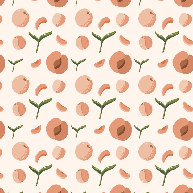 Hand drawn peach pattern design