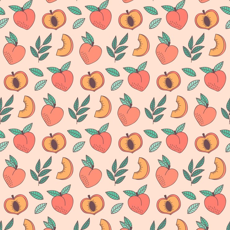 Free Vector hand drawn peach pattern design