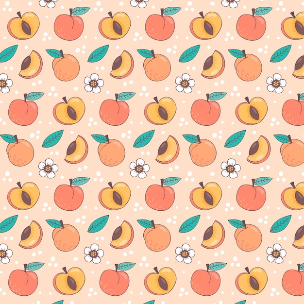 Free vector hand drawn peach pattern design