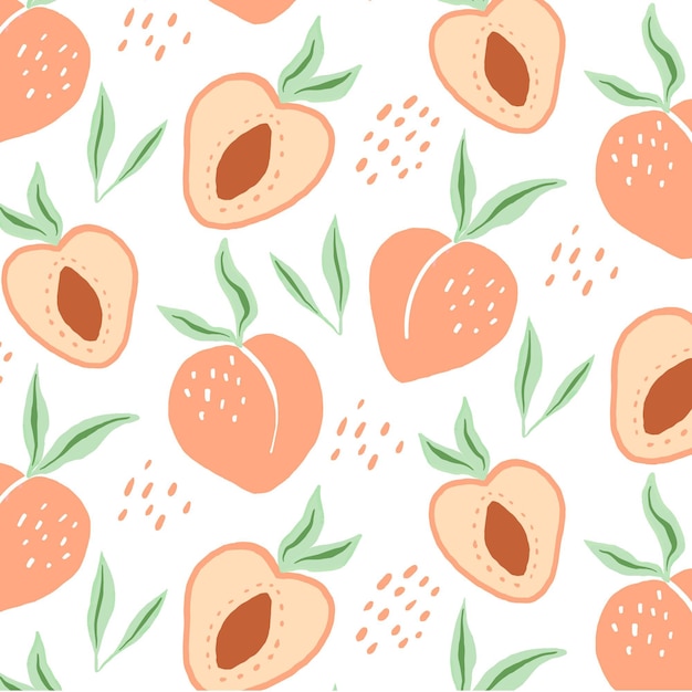 Free vector hand drawn peach pattern design